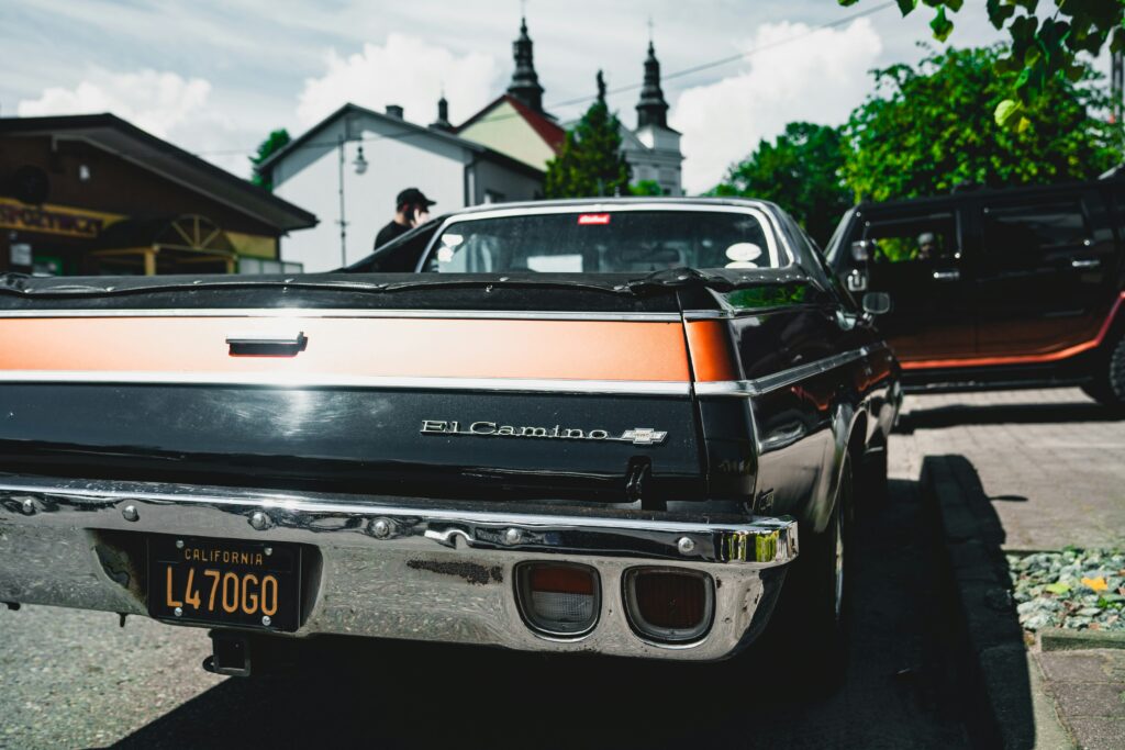 A shiny Chevy  El Camino spotted in the wilds of California. 